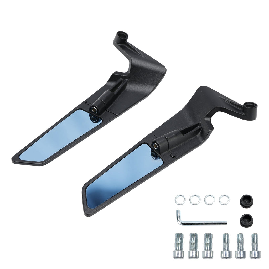 Swivel Wing Fin Rearview Mirrors For Suzuki SV 650 GSX-S 750 950 1000 2017-2023
