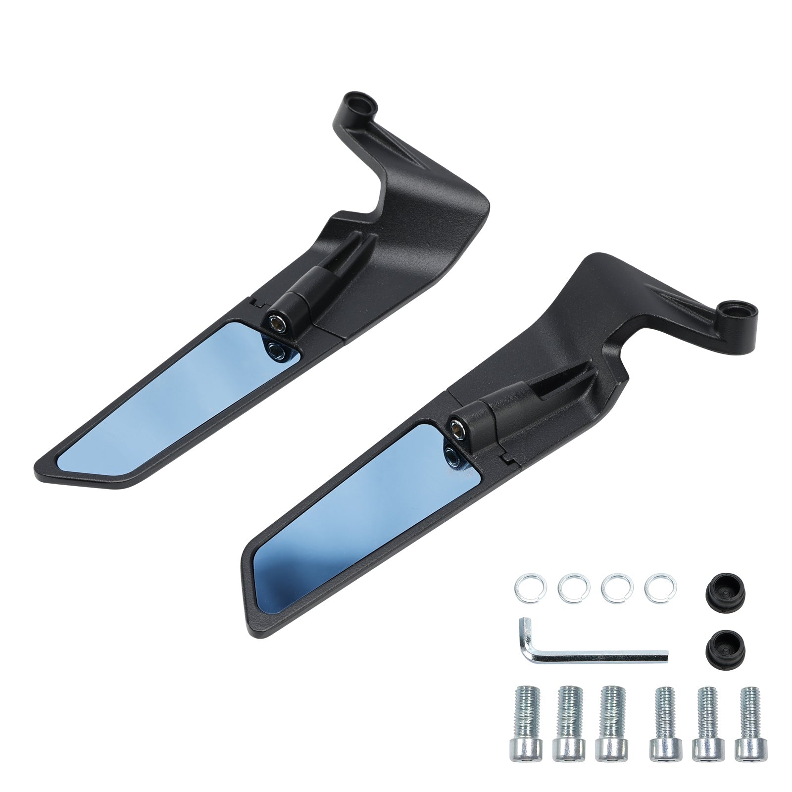 Swivel Wing Fin Rearview Mirrors For Suzuki SV 650 GSX-S 750 950 1000 2017-2023