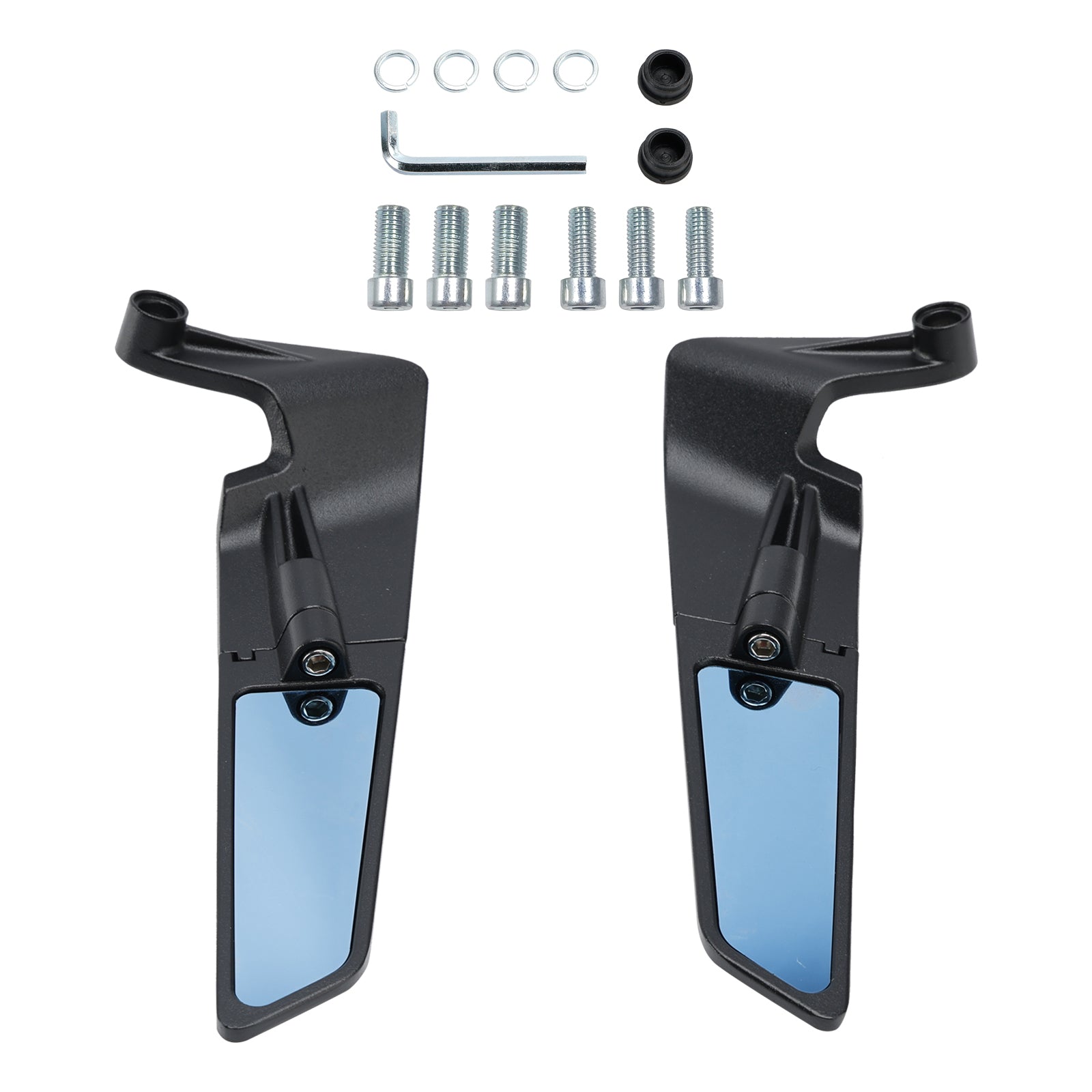 Swivel Wing Fin Rearview Mirrors For Suzuki SV 650 GSX-S 750 950 1000 2017-2023