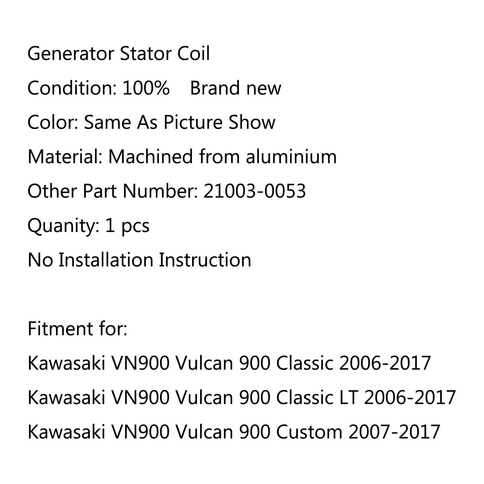 Generator Stator Coil For Kawasaki VN900 Vulcan 900 Classic (06-17) Custom (07-17)