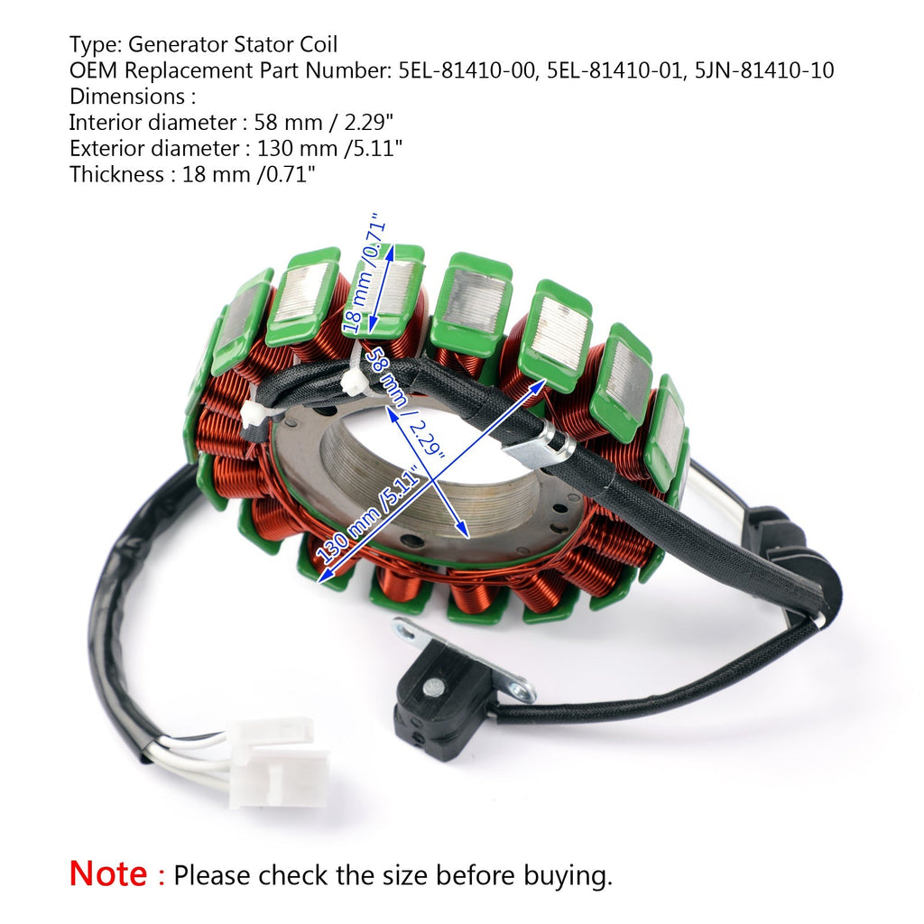 Generator Stator Coil For Yamaha XVS1100 VStar 00-03 5EL-81410-00 5EL-81410-01