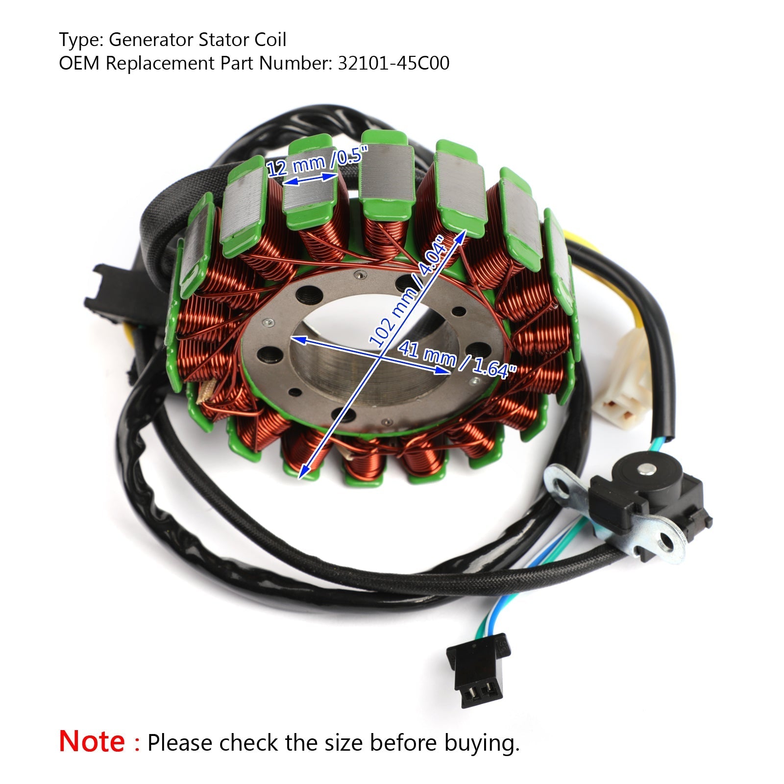 32101-45C00 Generator Stator Coil For Suzuki VS800 Intruder 800 VS800GL 1998-2009