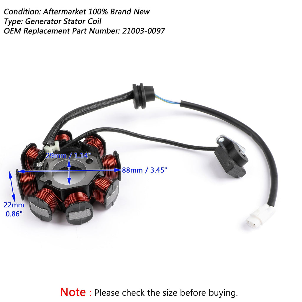 Magneto Generator Stator Coil For Kawasaki KLX110 KLX110L 2010-2018 21003-0097