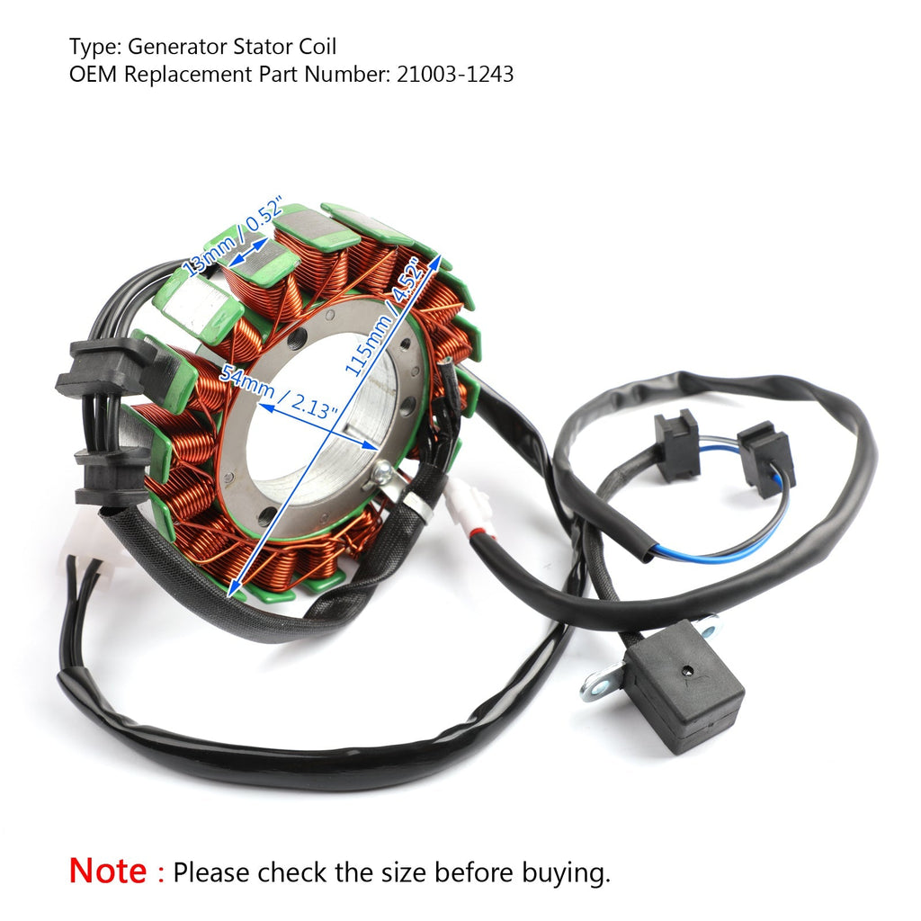 Magneto Generator Stator Coil For Kawasaki KLF400 Bayou 400 Euro 4WD 1993-1999