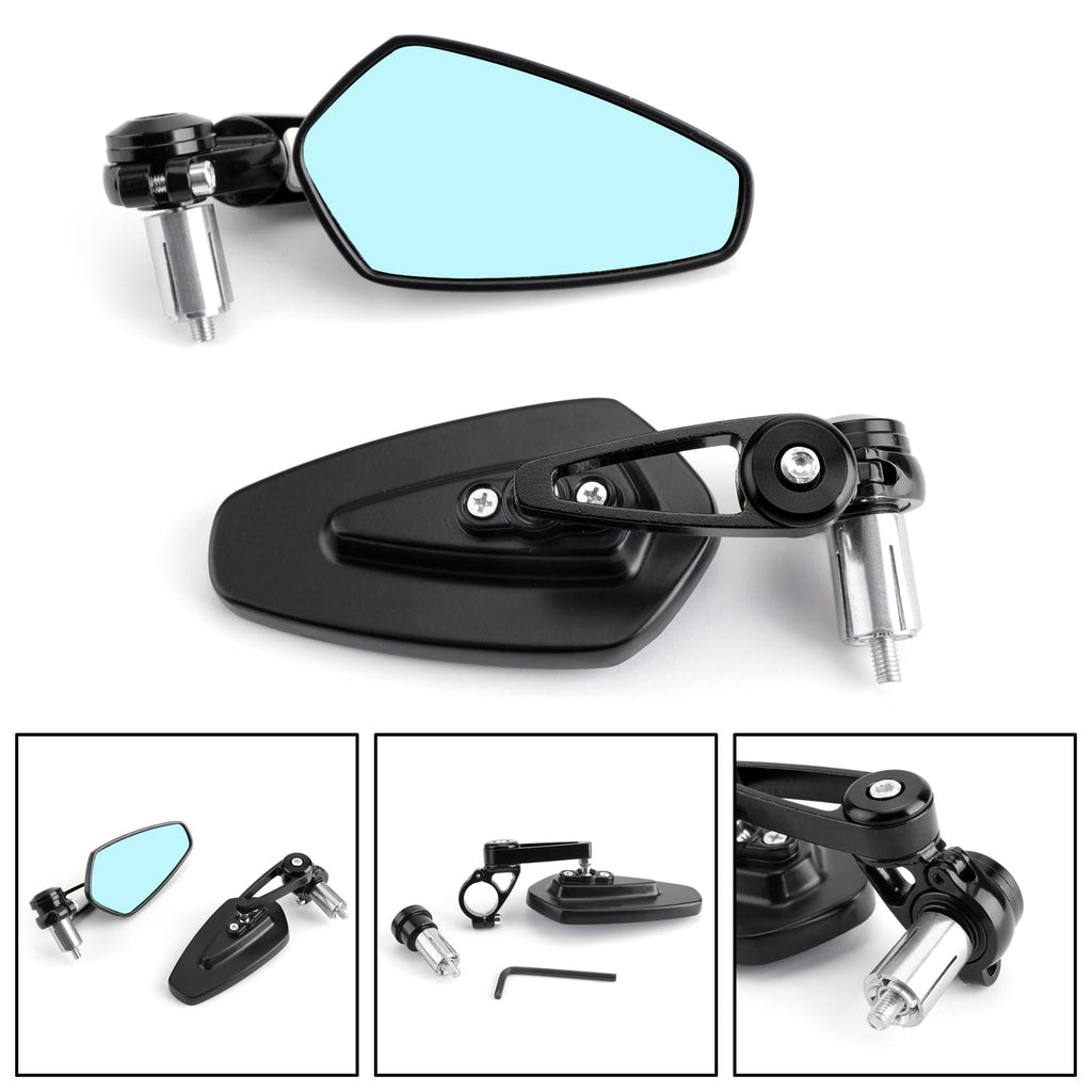 Universal Motorcycle Moto 7/8 22mm Handle Bar End Rearview Side Mirrors