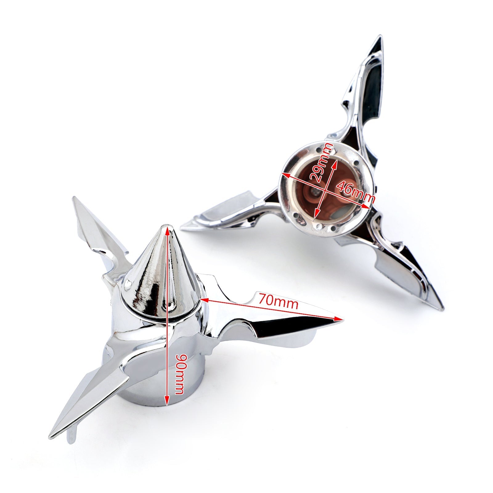 Chrome Spun Blade Spinning Front Axle Cap Nut Cover For Harley Softail Touring