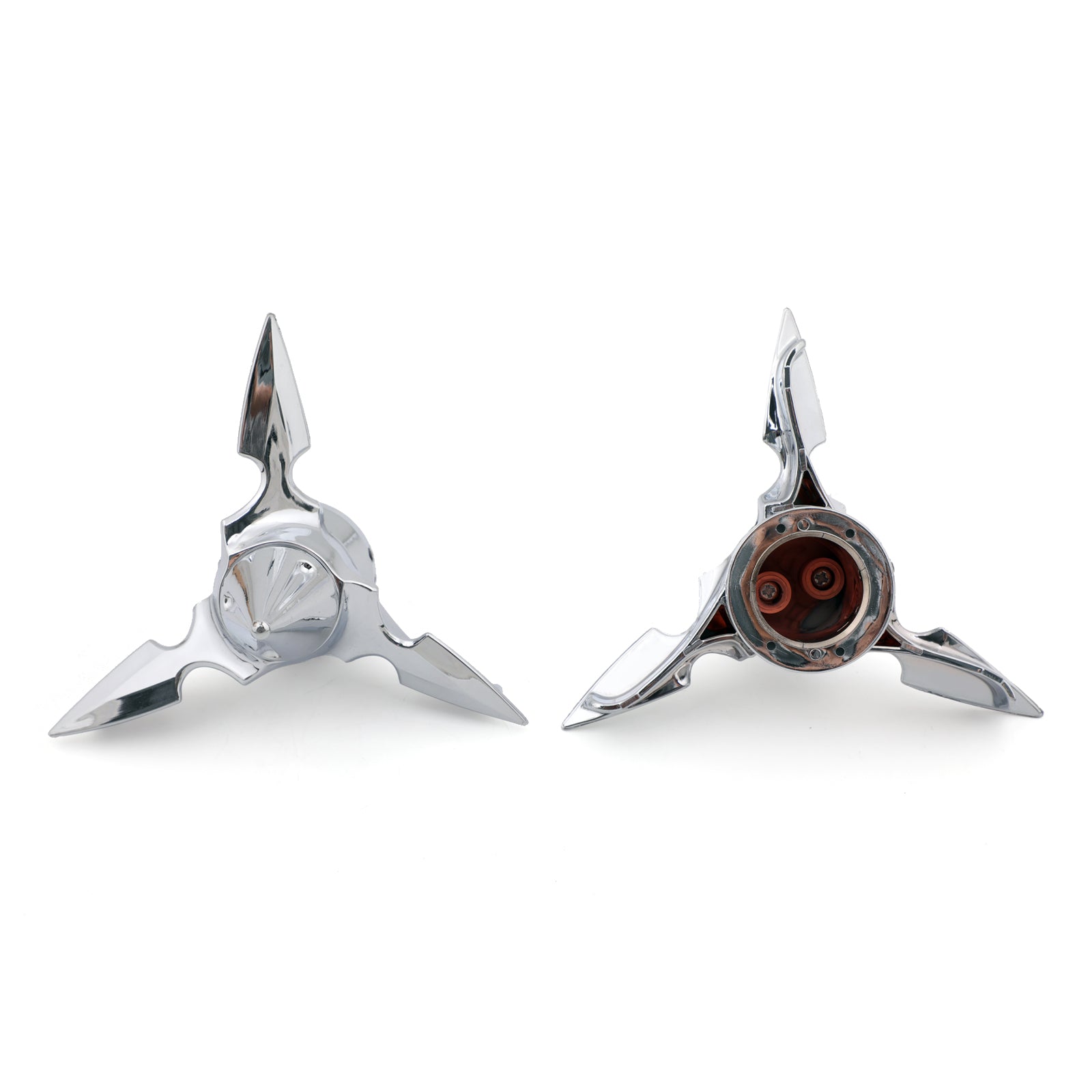 Chrome Spun Blade Spinning Front Axle Cap Nut Cover For Harley Softail Touring