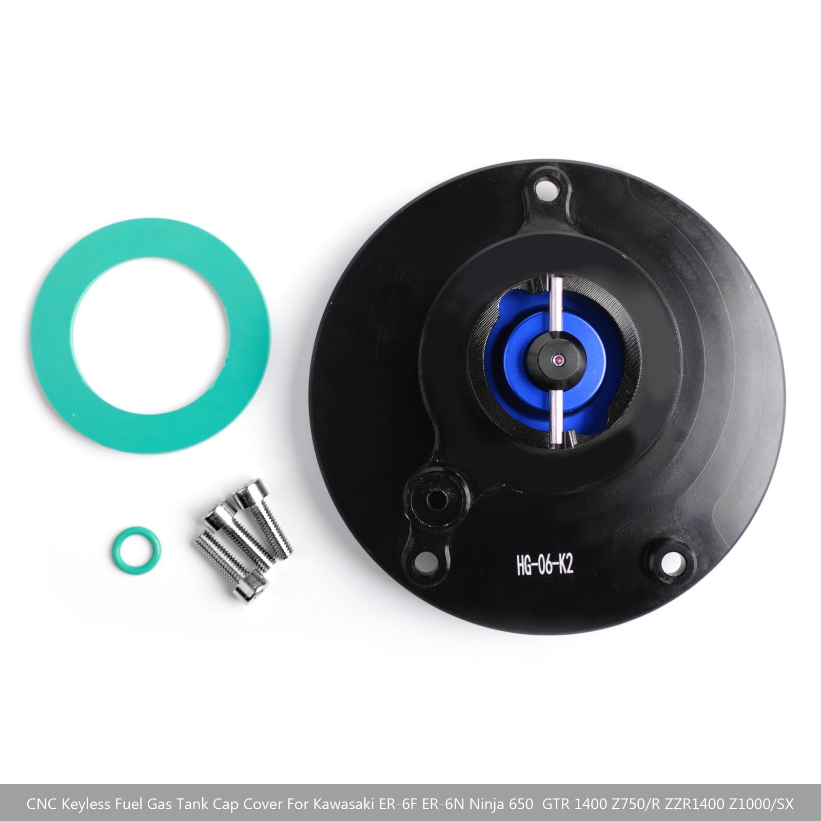 CNC Fuel Gas Tank Cap For Kawasaki Z750/R Z800 Z1000/SX Ninja 600/650/1000 08-18