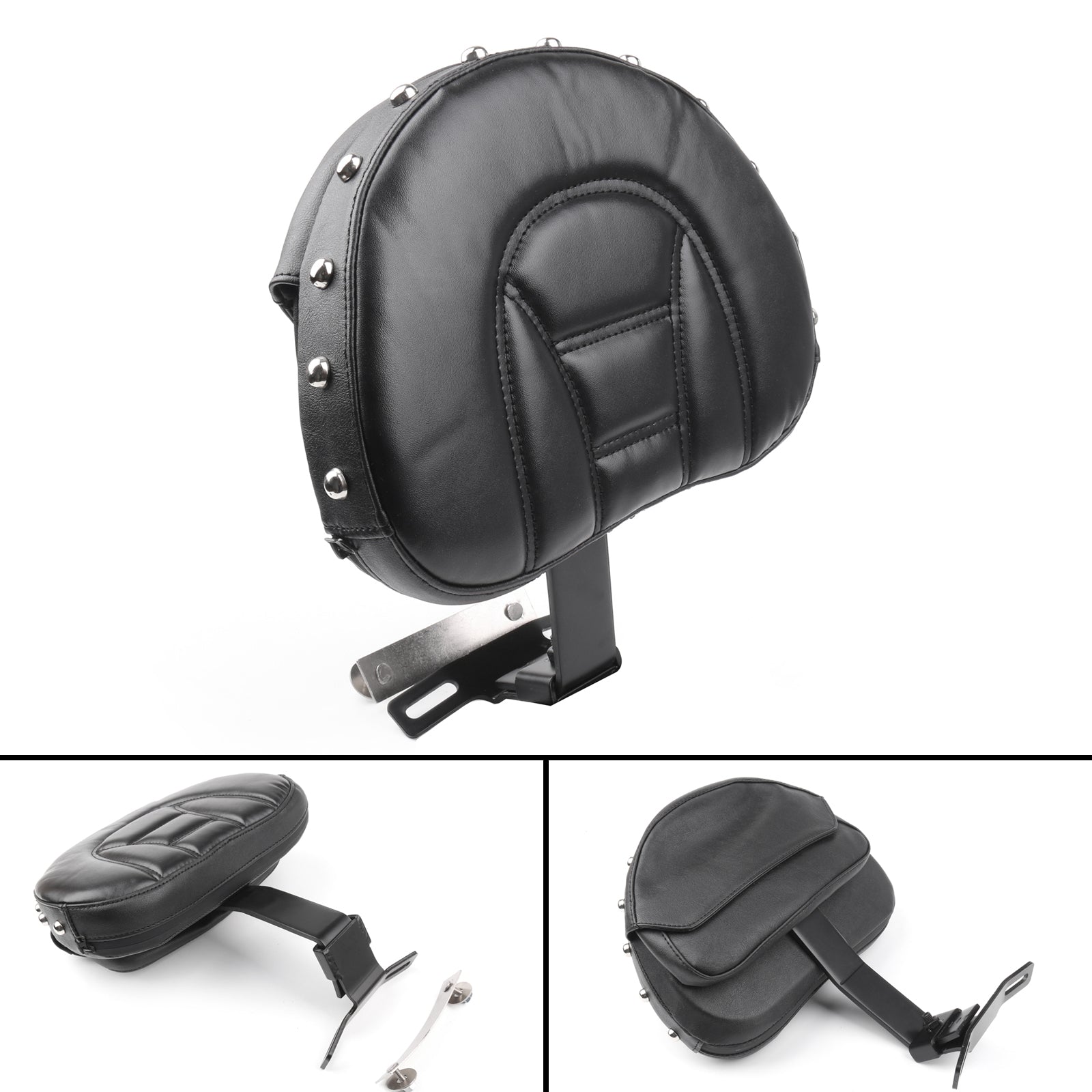 Driver Seat Rider Backrest Pad For 07-17 Harley Fatboy FLSTF Heritage Softail