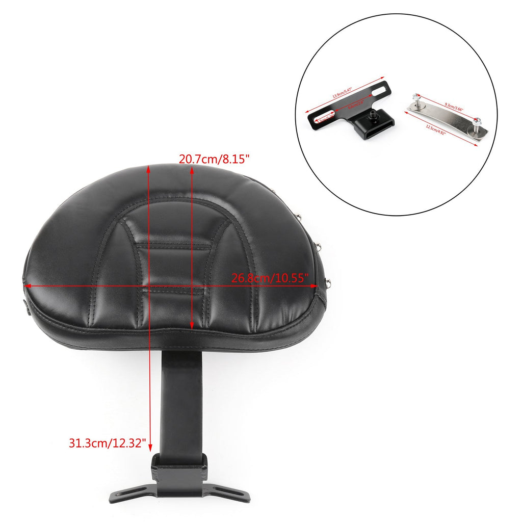 Driver Seat Rider Backrest Pad For 07-17 Harley Fatboy FLSTF Heritage Softail