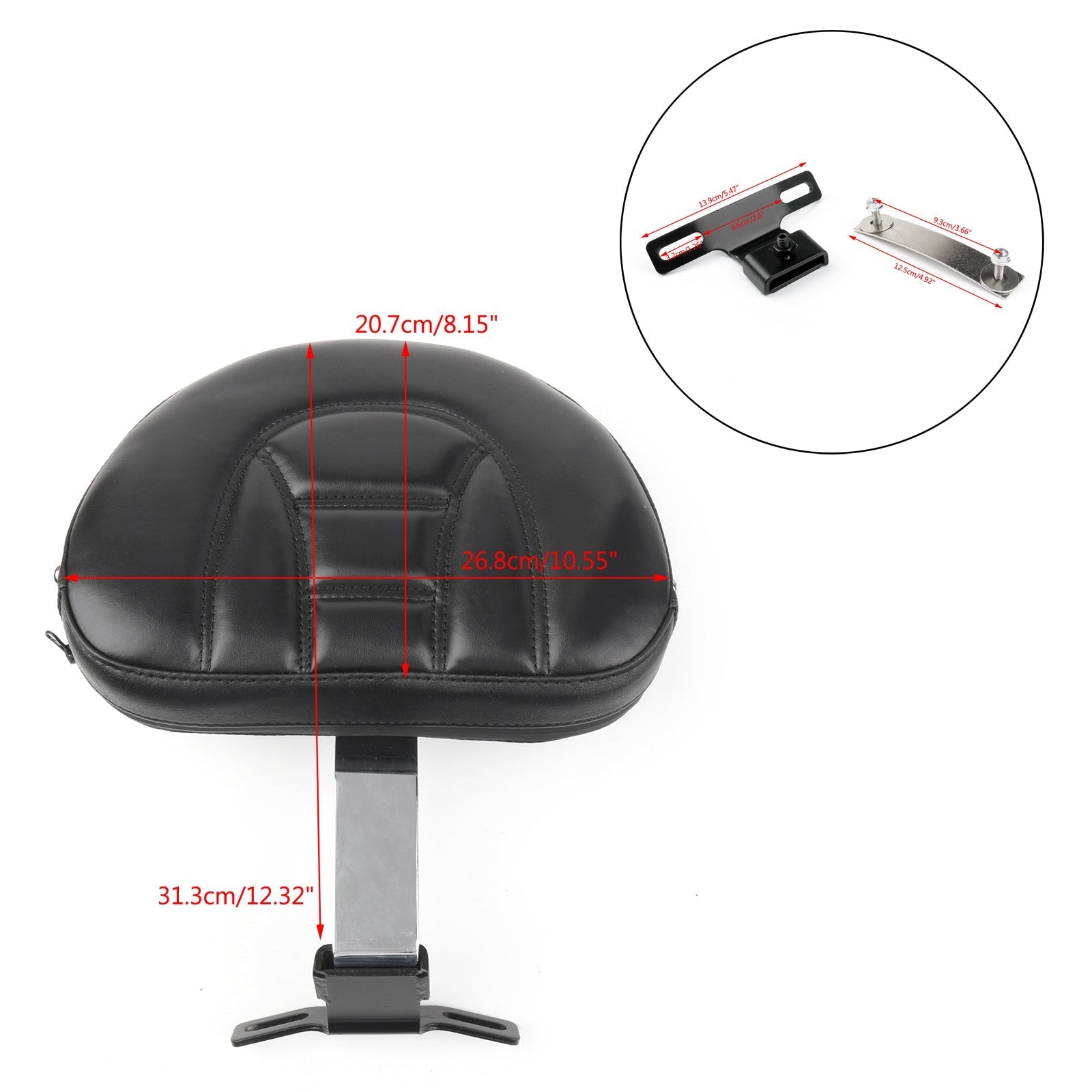 Driver Seat Rider Backrest Pad For 07-17 Harley Fatboy FLSTF Heritage Softail