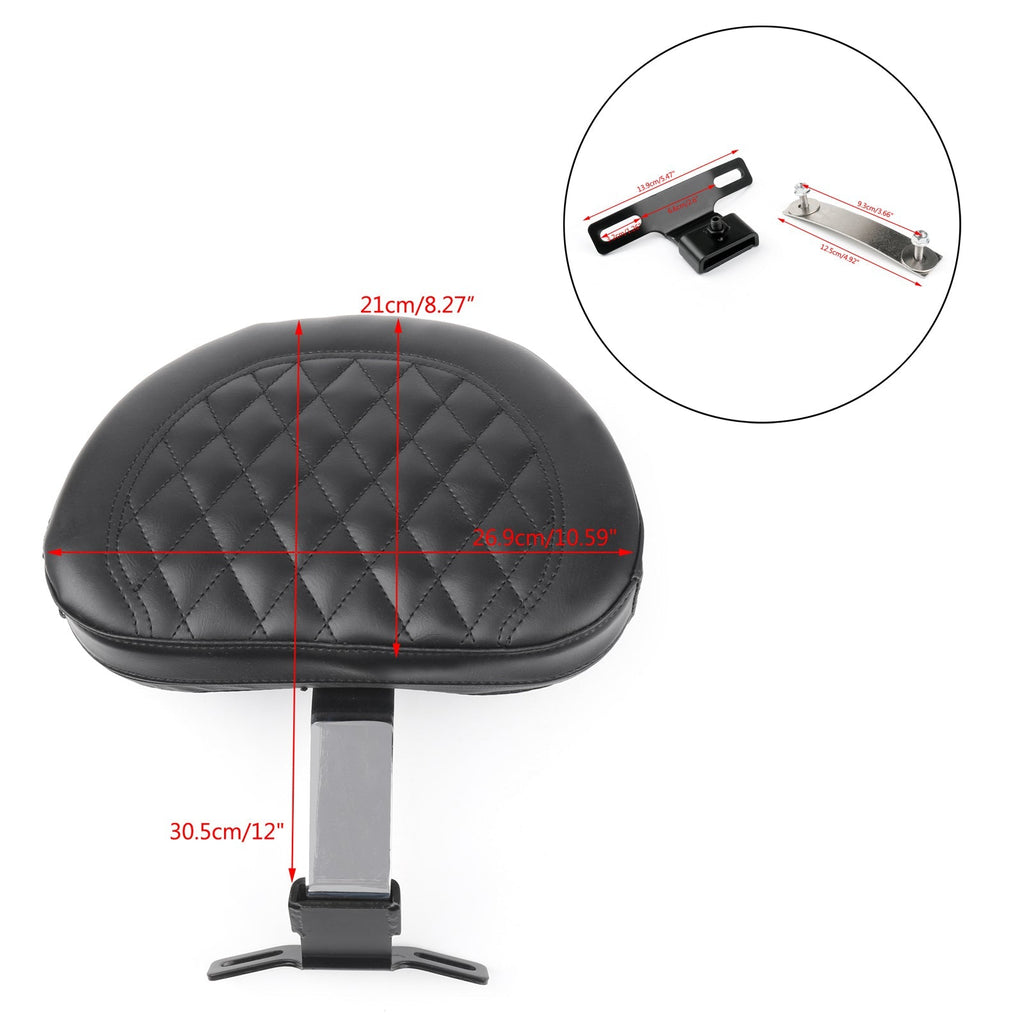 Driver Rider Backrest Pad For 07-17 Harley Fatboy FLSTF Heritage Softail