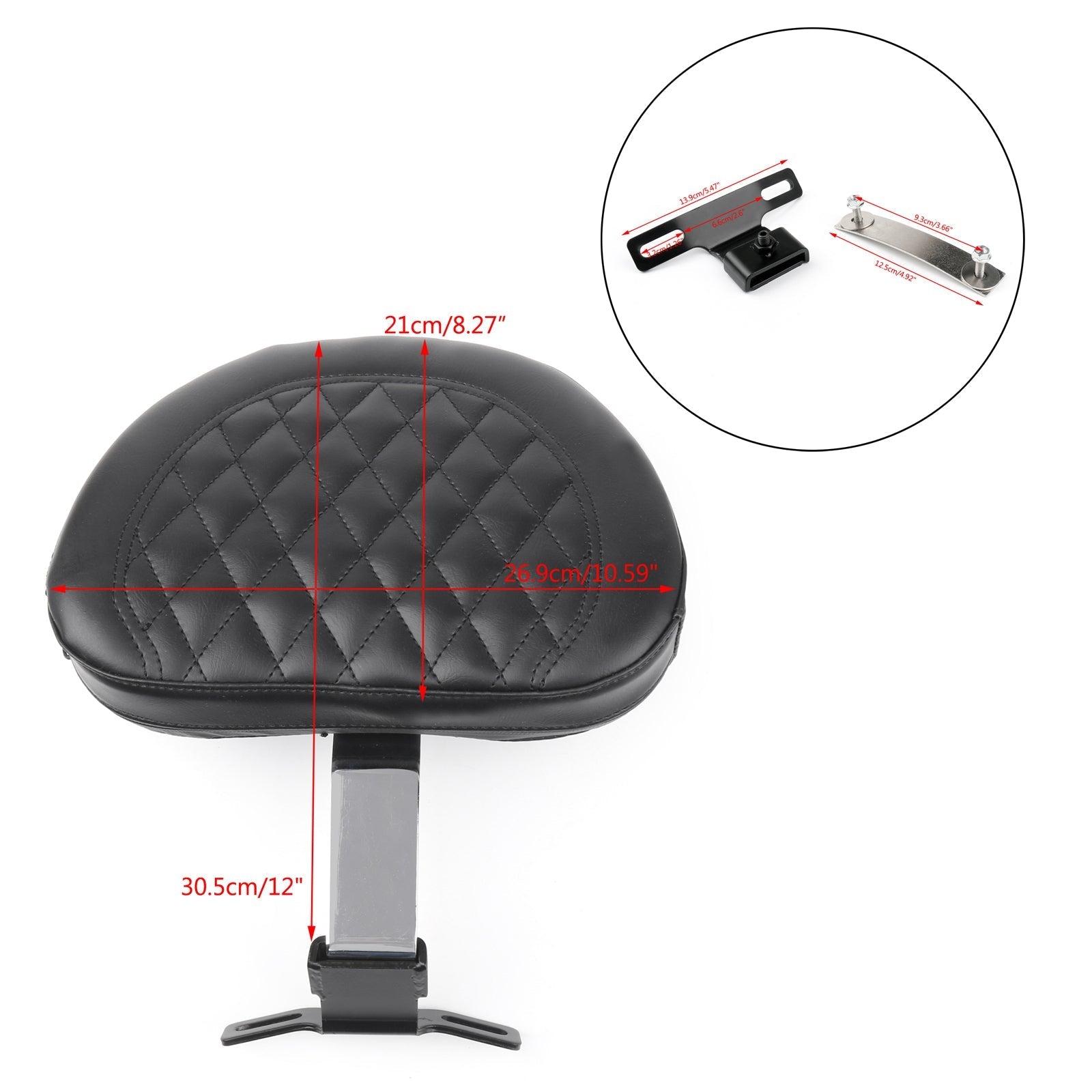 Driver Rider Backrest Pad For 07-17 Harley Fatboy FLSTF Heritage Softail