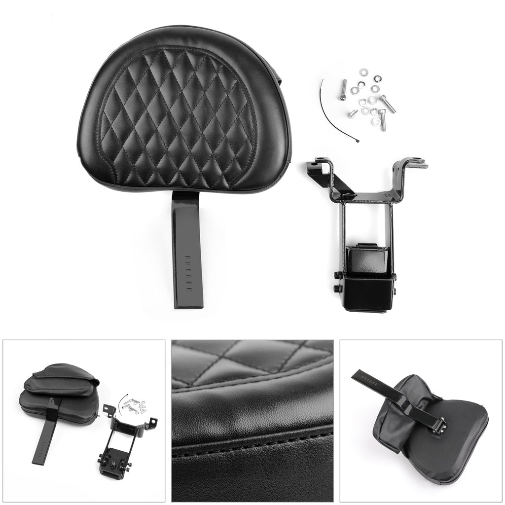 Plug-In Driver Backrest + Mounting Kit For Indian Chieftain Roadmaster 14-23 BLK