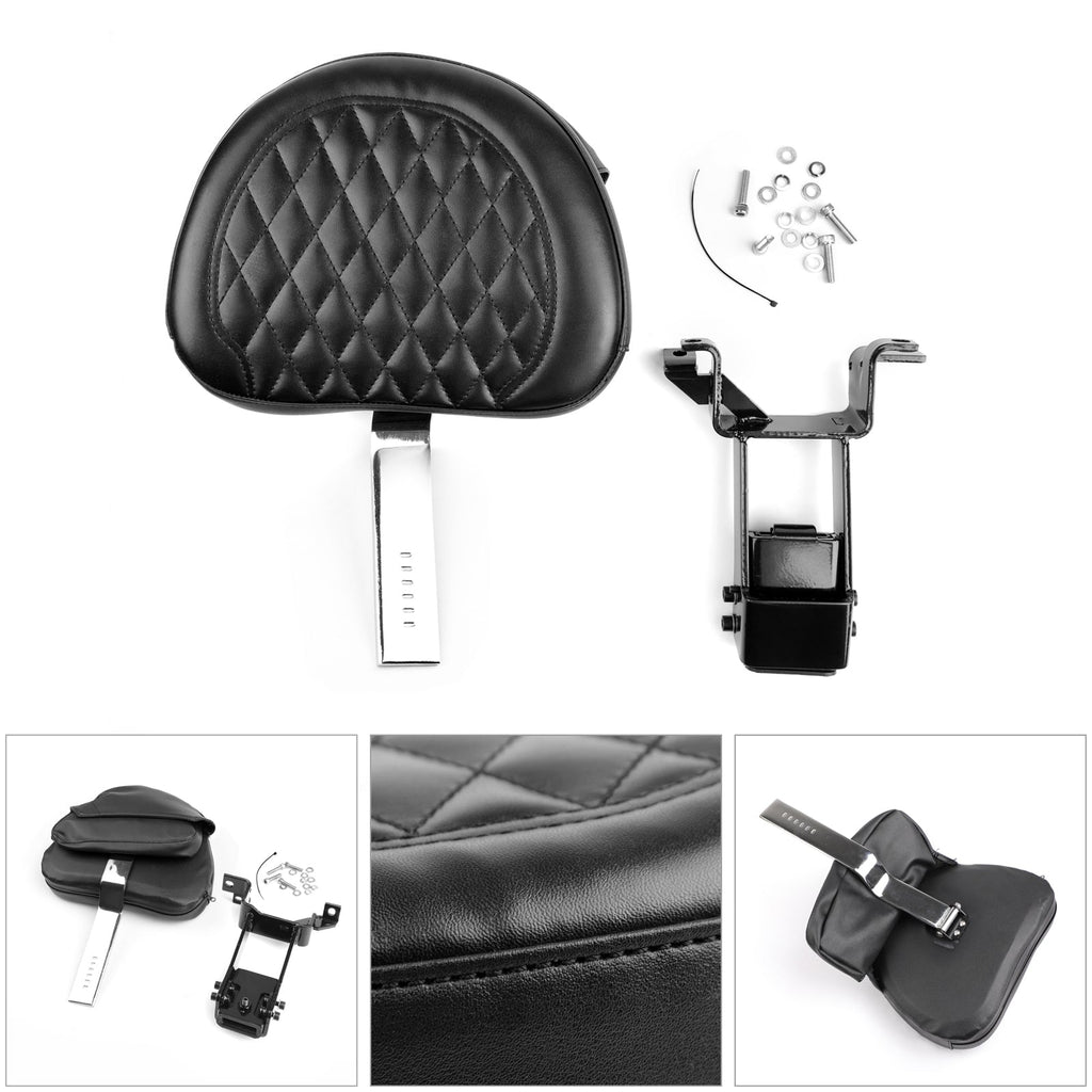 Plug-In Driver Backrest + Mounting Kit For Indian Chieftain Roadmaster 14-23 BLK