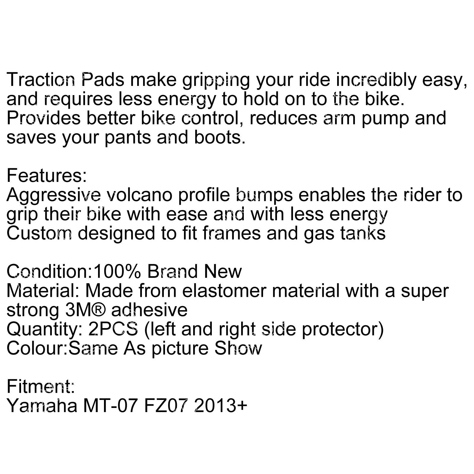 Tank Traction Pads Side Gas Knee Grip Protector for Yamaha MT-07 MT07 2013-2016