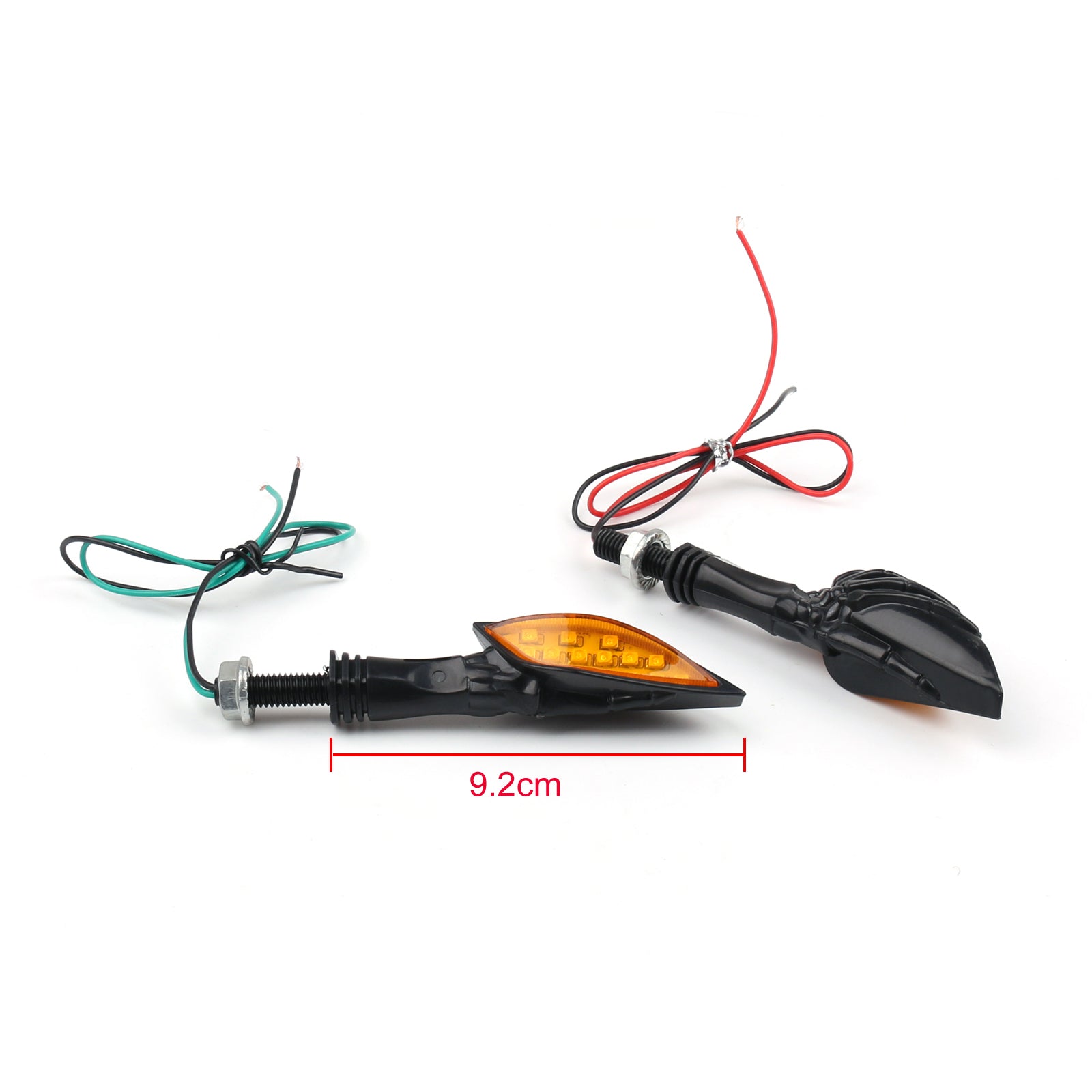 Universal Black Skeleton Hand LED Turn Signals Blinker Indicator 3 Color