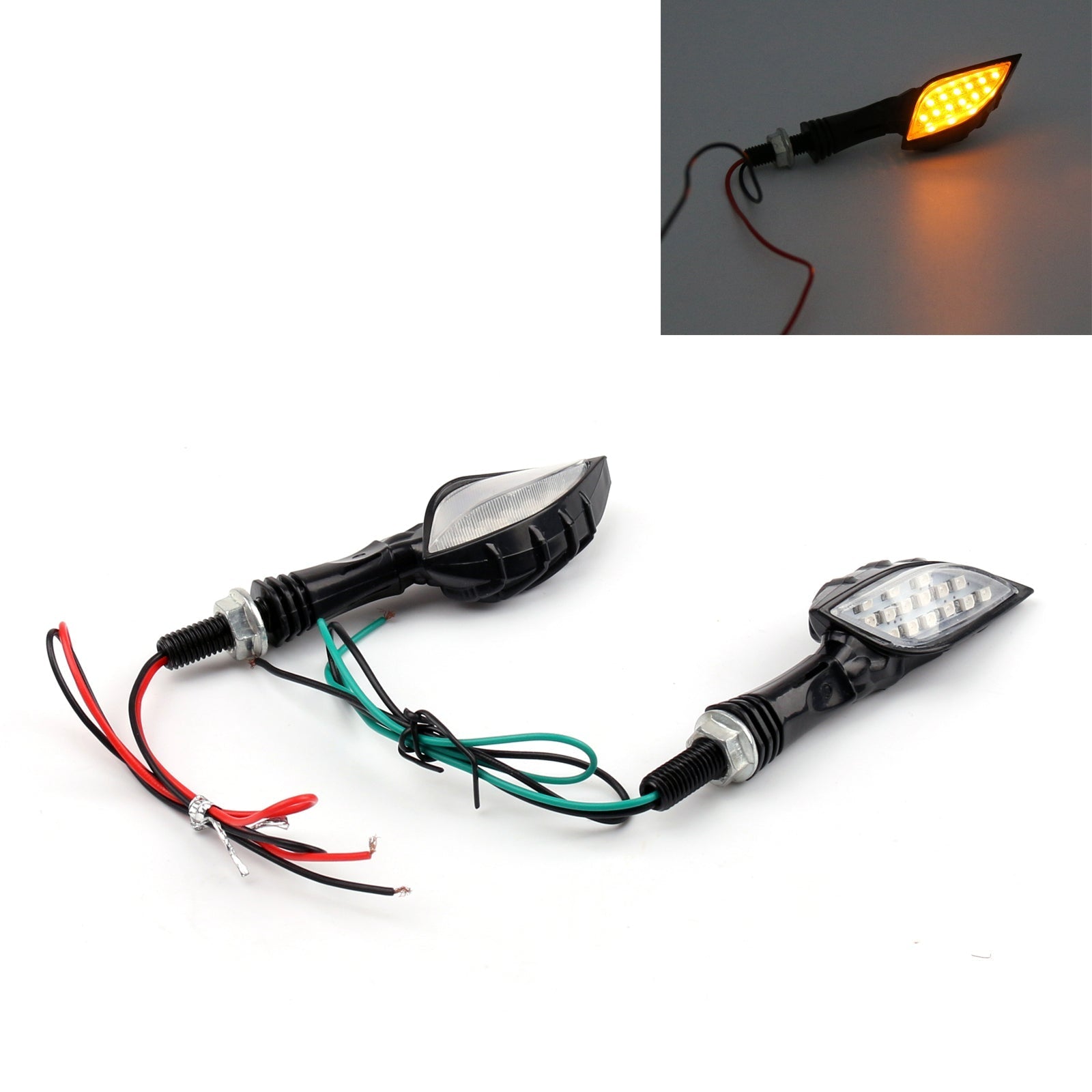 Universal Black Skeleton Hand LED Turn Signals Blinker Indicator 3 Color