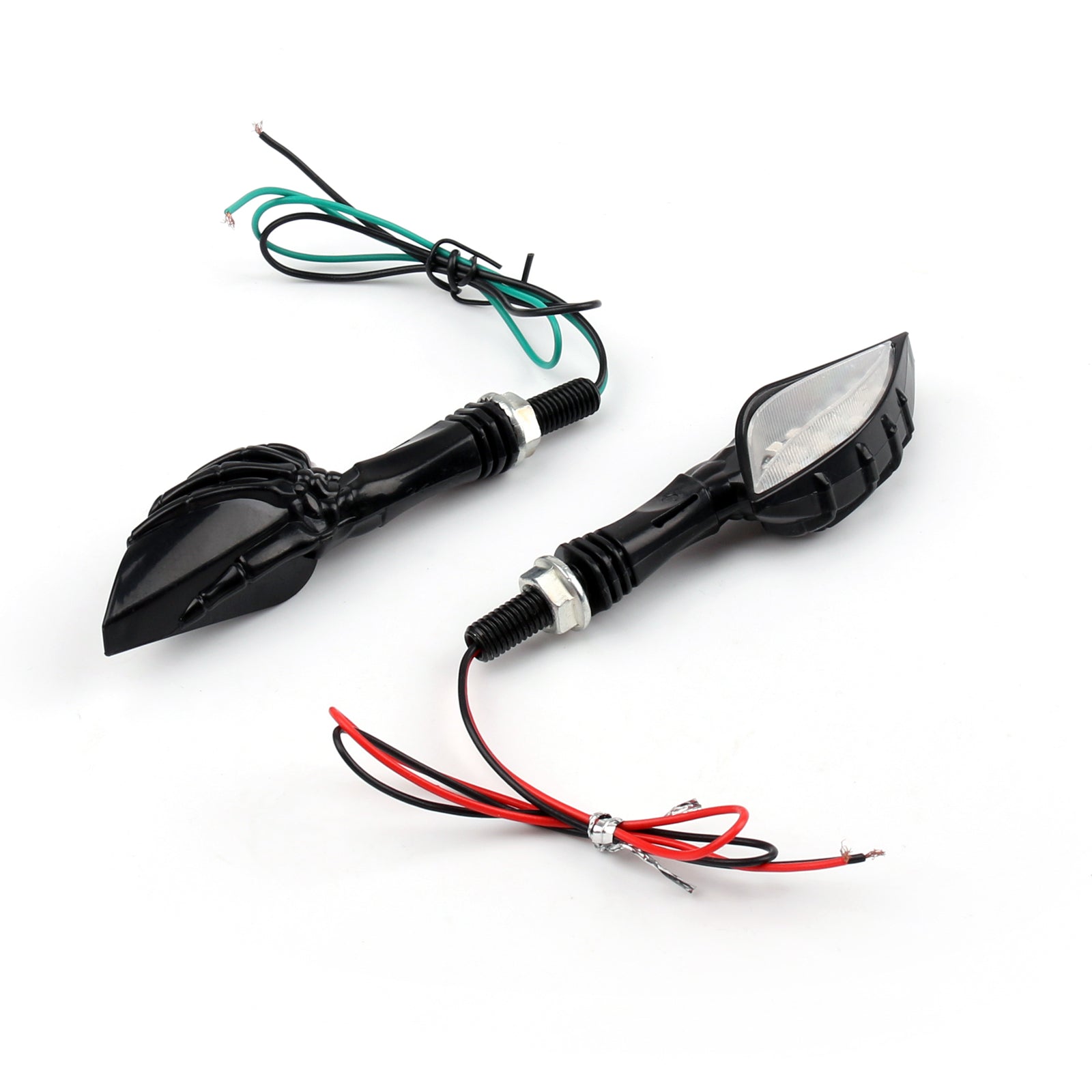 Universal Black Skeleton Hand LED Turn Signals Blinker Indicator 3 Color