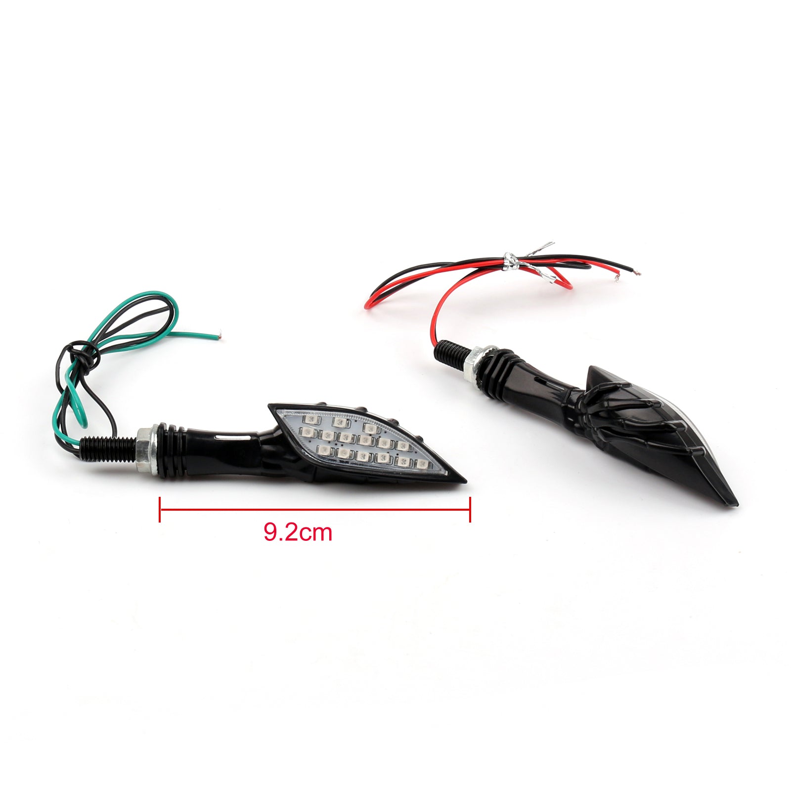 Universal Black Skeleton Hand LED Turn Signals Blinker Indicator 3 Color