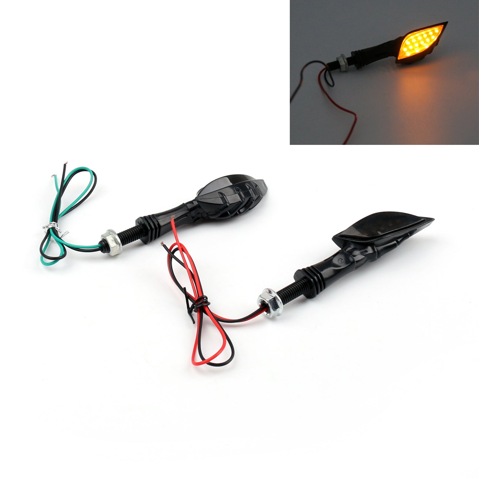 Universal Black Skeleton Hand LED Turn Signals Blinker Indicator 3 Color
