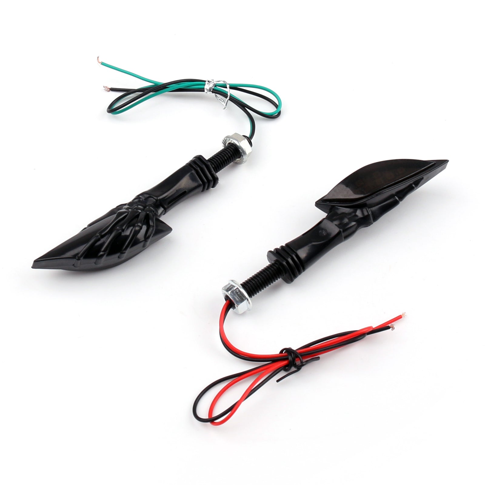 Universal Black Skeleton Hand LED Turn Signals Blinker Indicator 3 Color