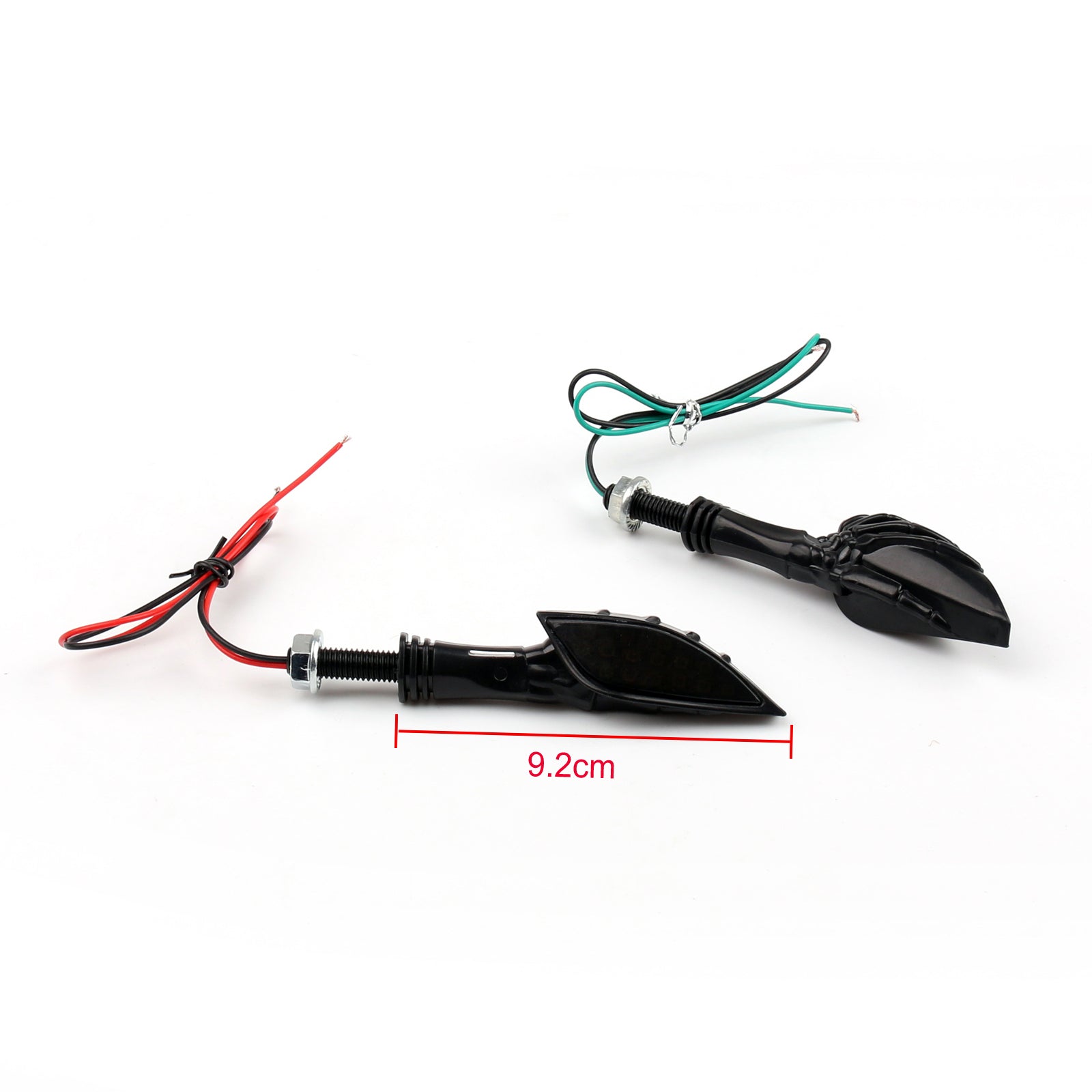 Universal Black Skeleton Hand LED Turn Signals Blinker Indicator 3 Color