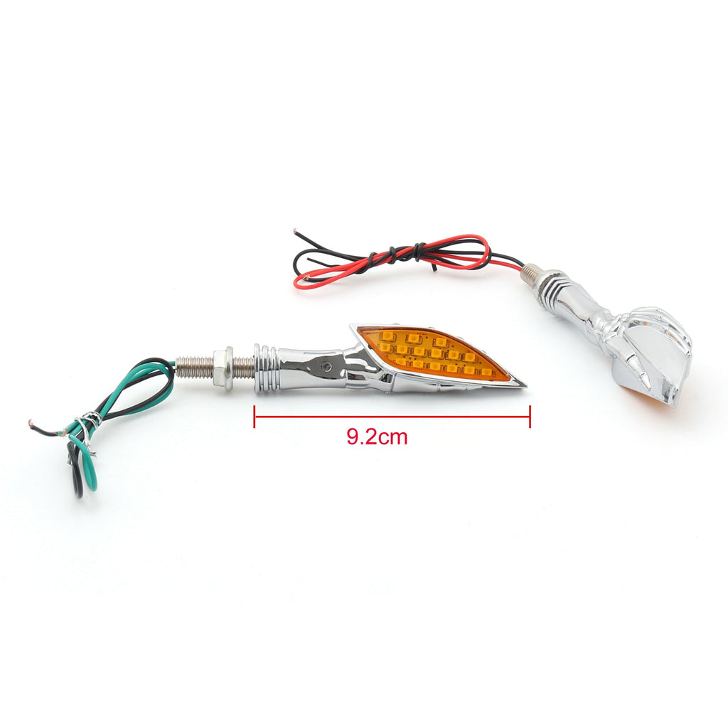 Universal Skeleton Hand LED Turn Signals Blinker Indicator 3 Color