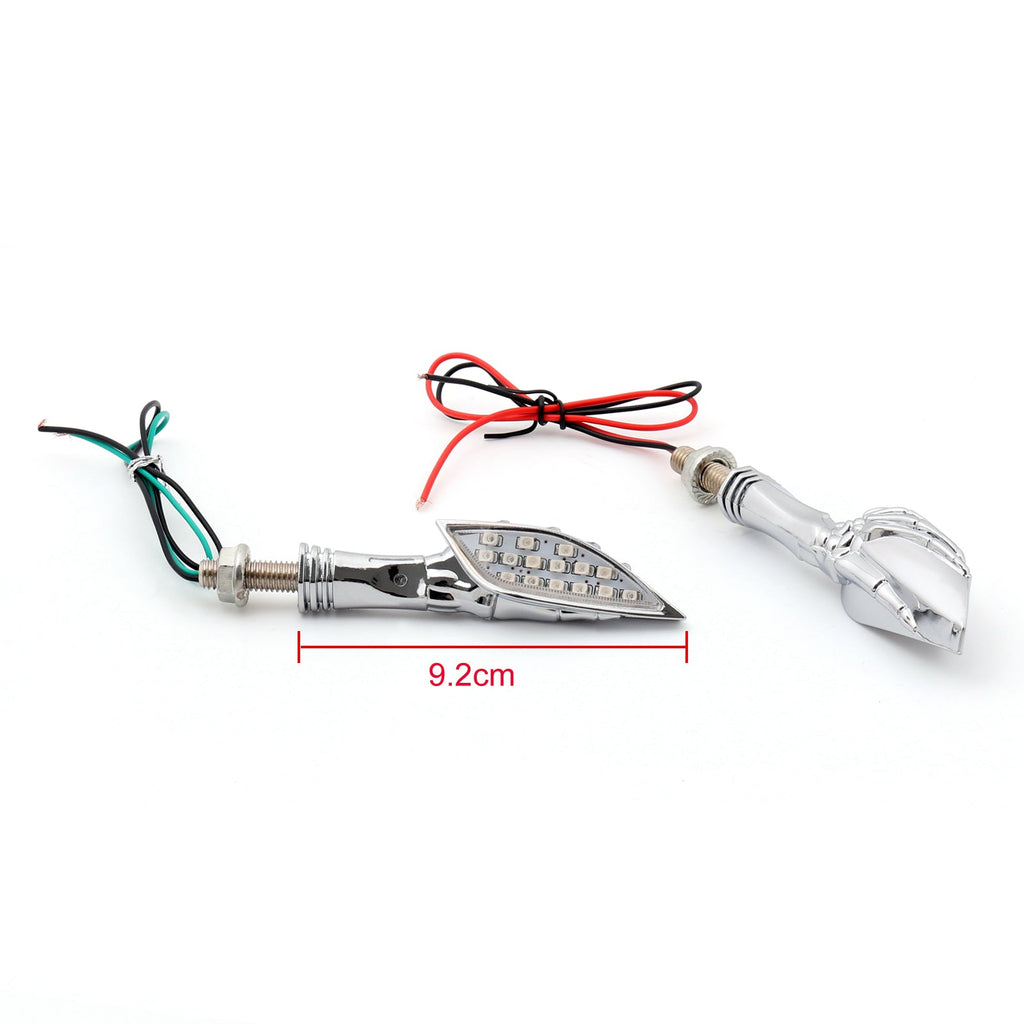 Universal Skeleton Hand LED Turn Signals Blinker Indicator 3 Color