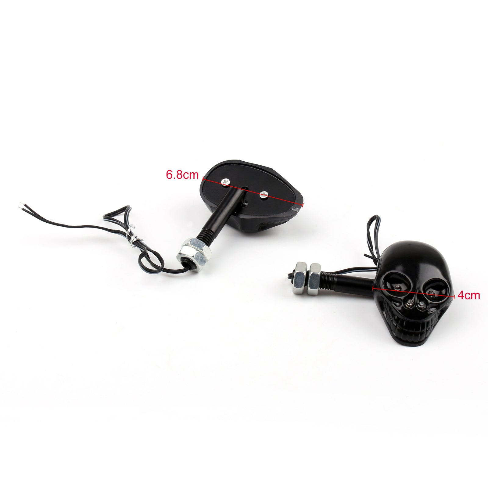Motorcycle Skull Head Turn Signal Indicator Blinker 12V LED Amber Light Lamp