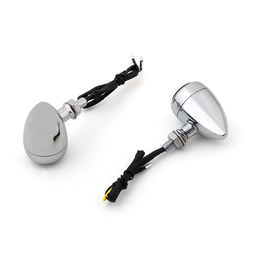 Motorcycle Bullet Turn Signals Indicators For Harley Chopper Cafe Racer 2 Color