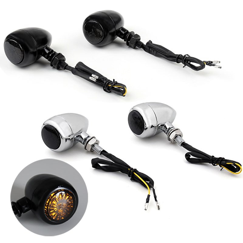 Motorcycle Bullet Turn Signals Indicators For Harley Chopper Cafe Racer 2 Color