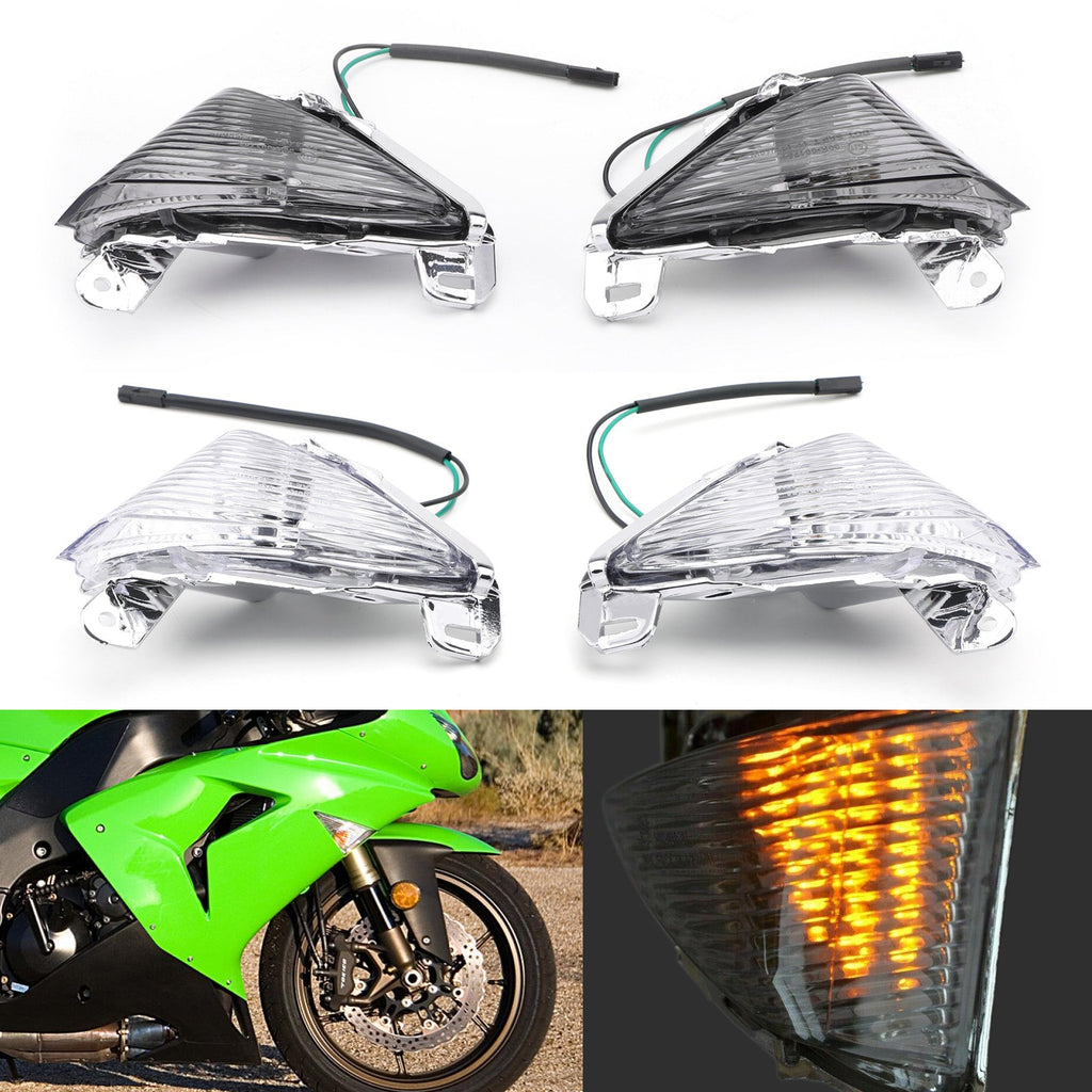 Front Turn Signals lens for Kawasaki ZX14R ZX10R ZX636/ZX6R Ninja 650F Concours
