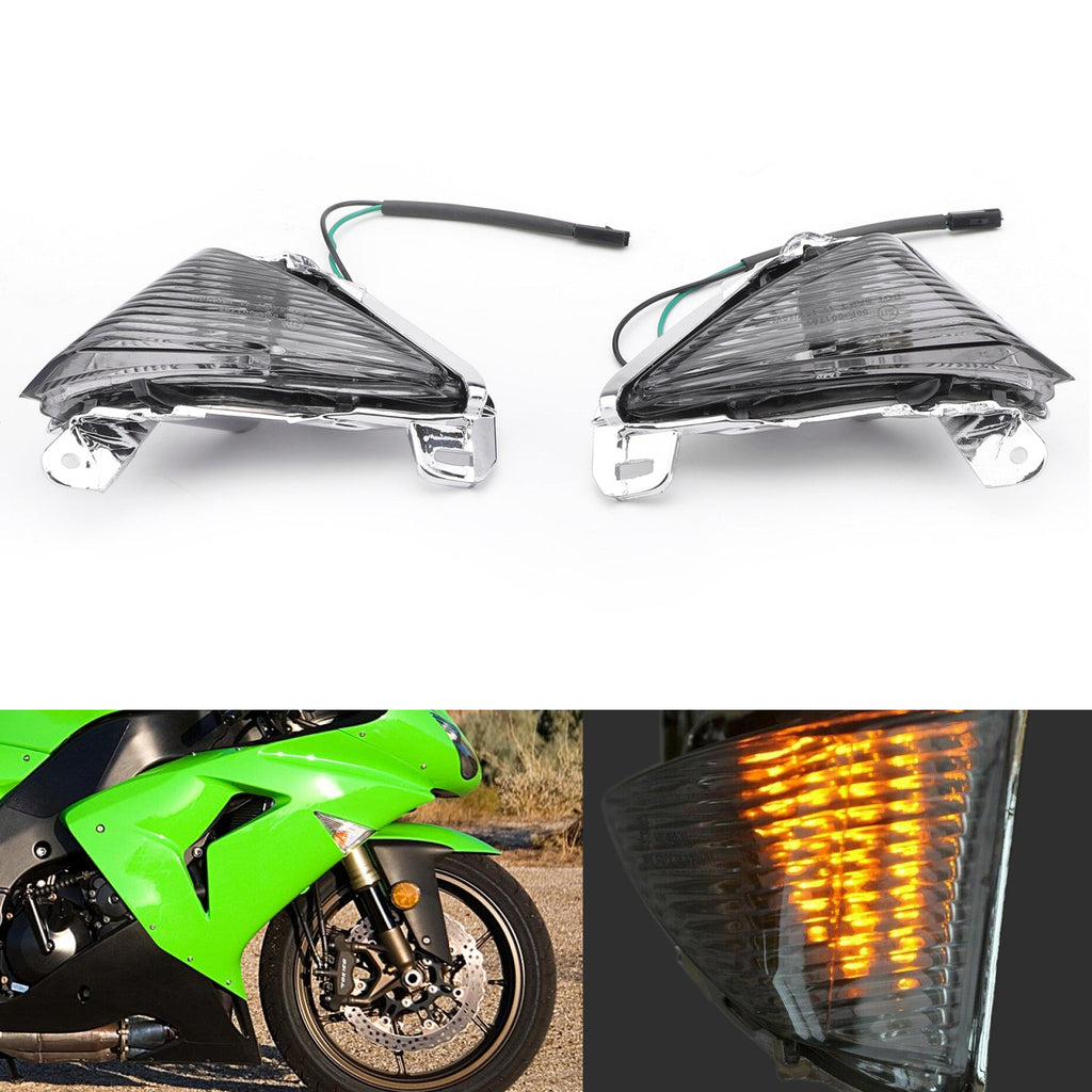 Front Turn Signals lens for Kawasaki ZX14R ZX10R ZX636/ZX6R Ninja 650F Concours