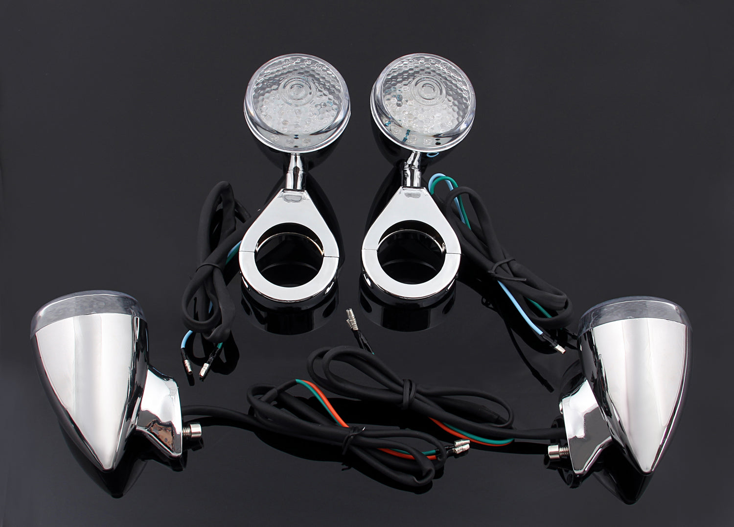 Turn Signal Light 41mm Relocation Clamp For Harley Dyna Sportster Black