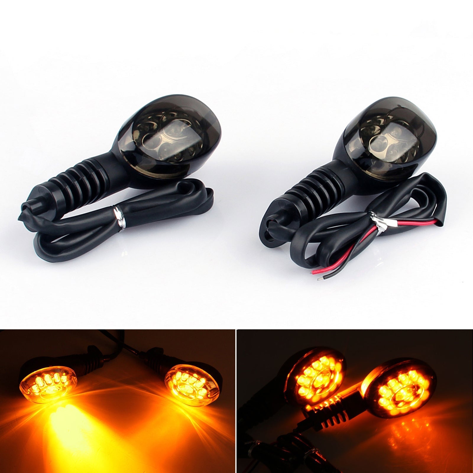 Front Rear LED Turn Signals Blinker Indicator Amber Kawasaki NINJA 250R (08-12)
