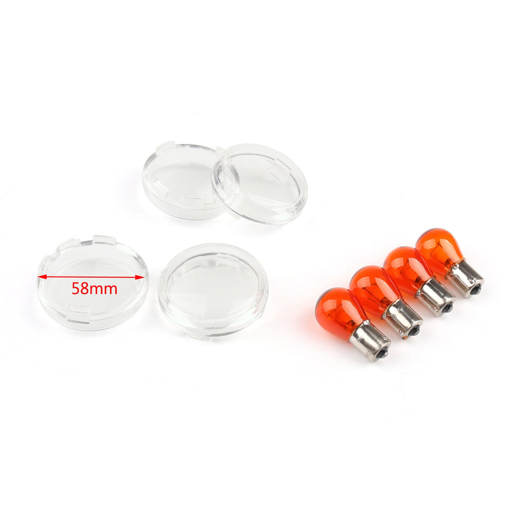4x Turn Signal Lens Bulbs For Harley Softail Dyna Sportsters (2002-18)