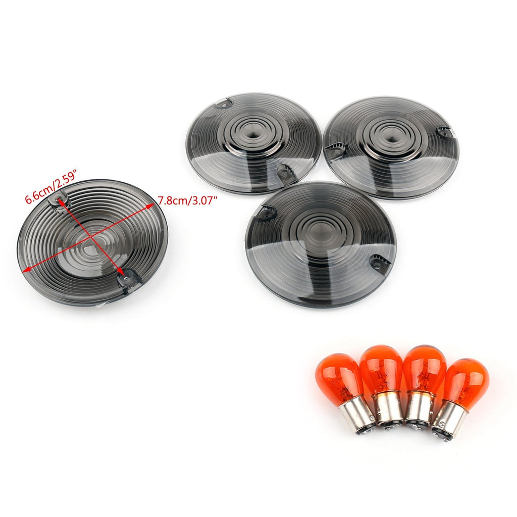4pcs Turn Signal Light Lens Cover Bulb Lamps for Harley Davidson Electra Glides