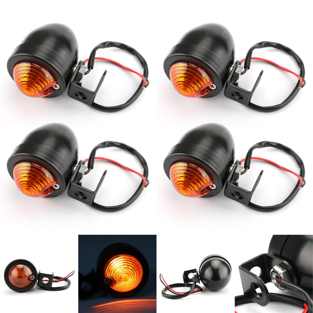 Universal Black Mini Turn Signal Light Vintage Motorcycle Bullet Bulb