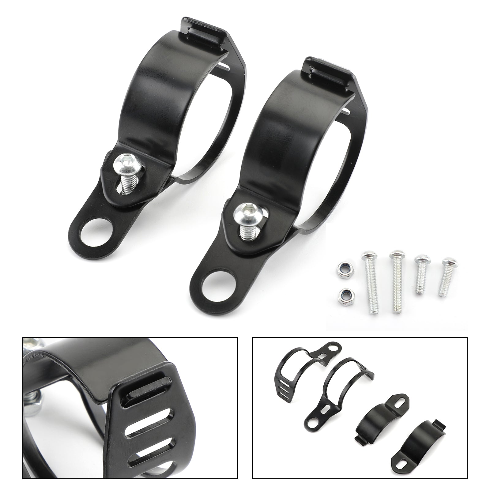 2pcs Front Turn Signal Light Bracket Holder Fork Bar Mount Clamp Holder 41-51mm