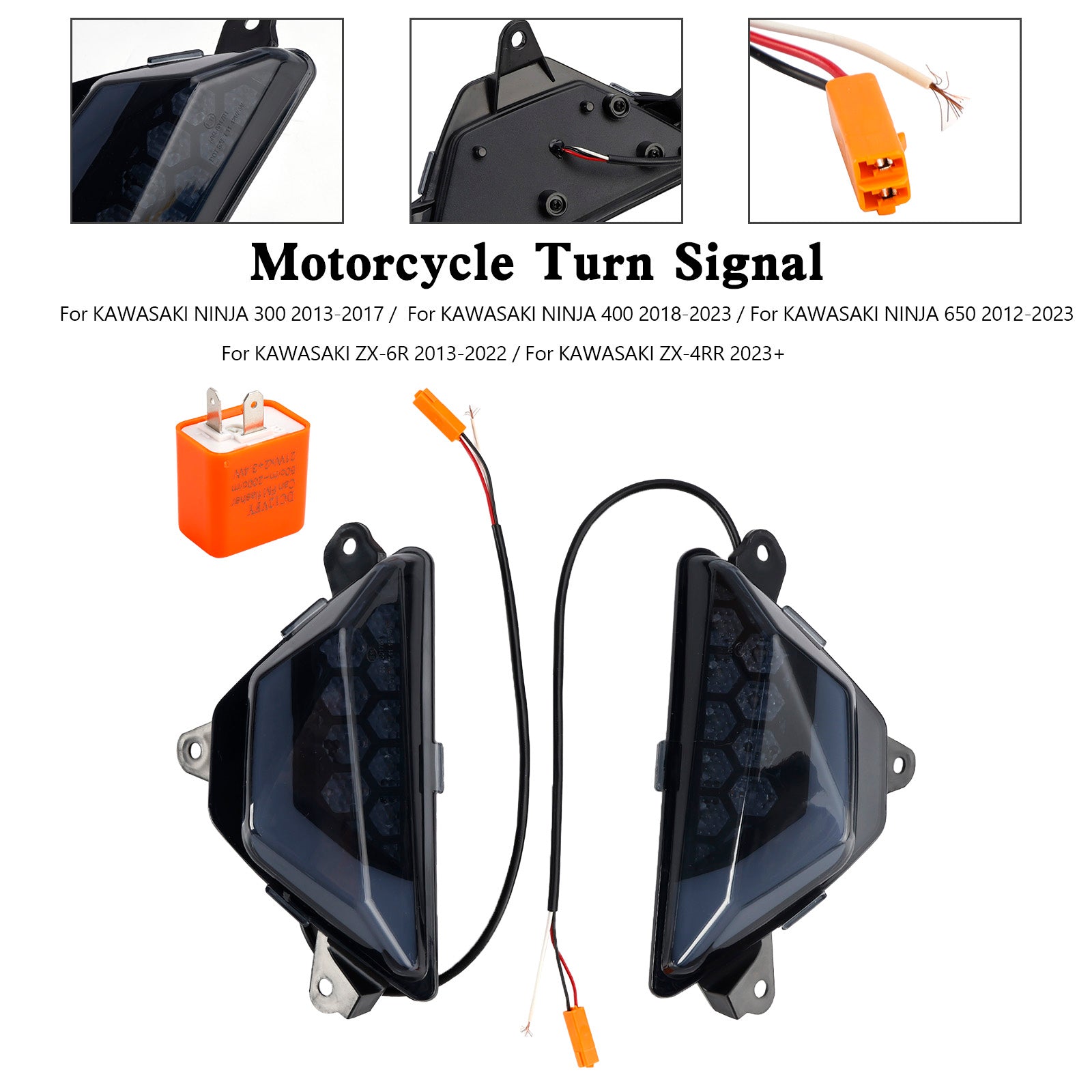 KAWASAKI NINJA 300 400 650 ZX-6R ZX-4RR 2013+ LED Front Turn Signal Light