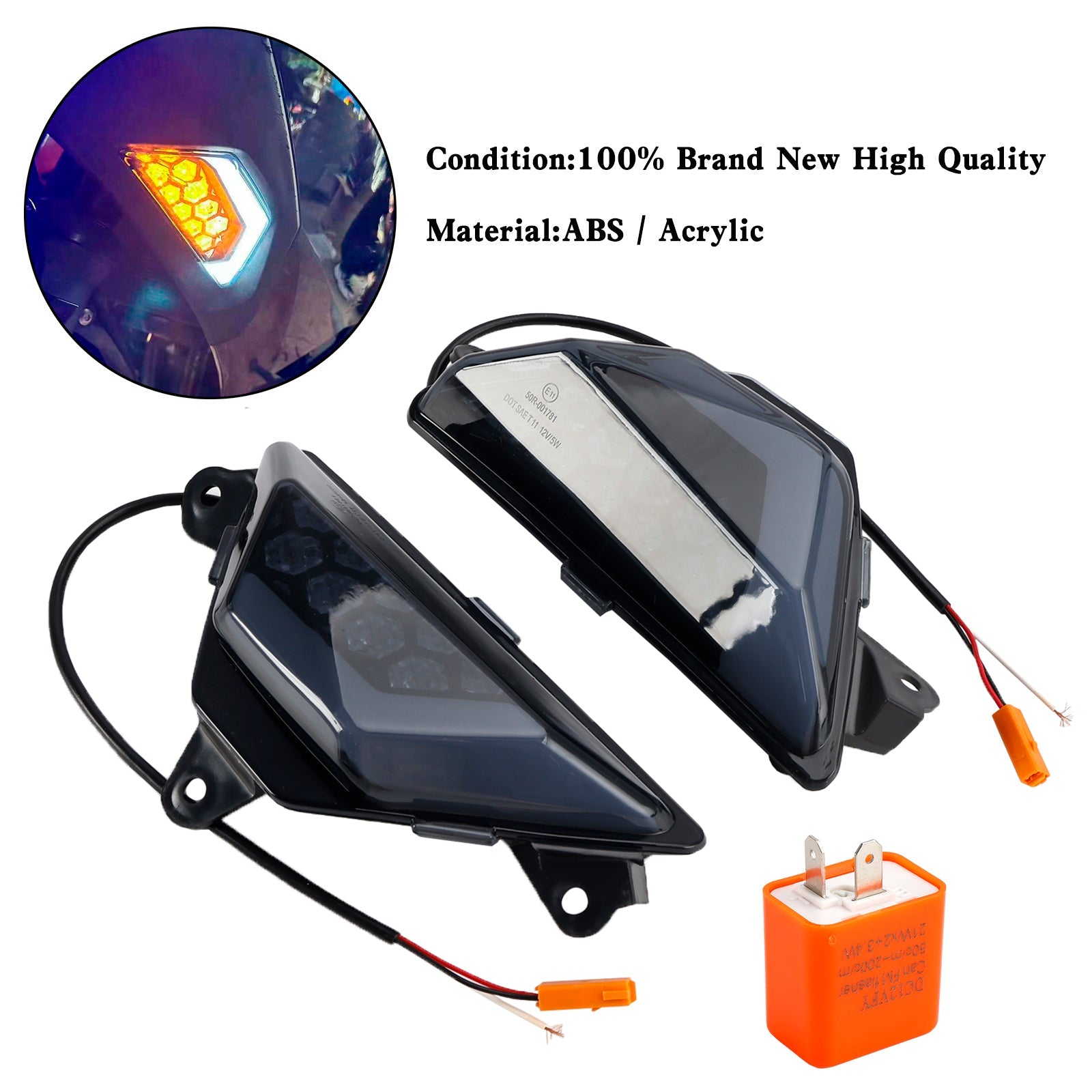KAWASAKI NINJA 300 400 650 ZX-6R ZX-4RR 2013+ LED Front Turn Signal Light