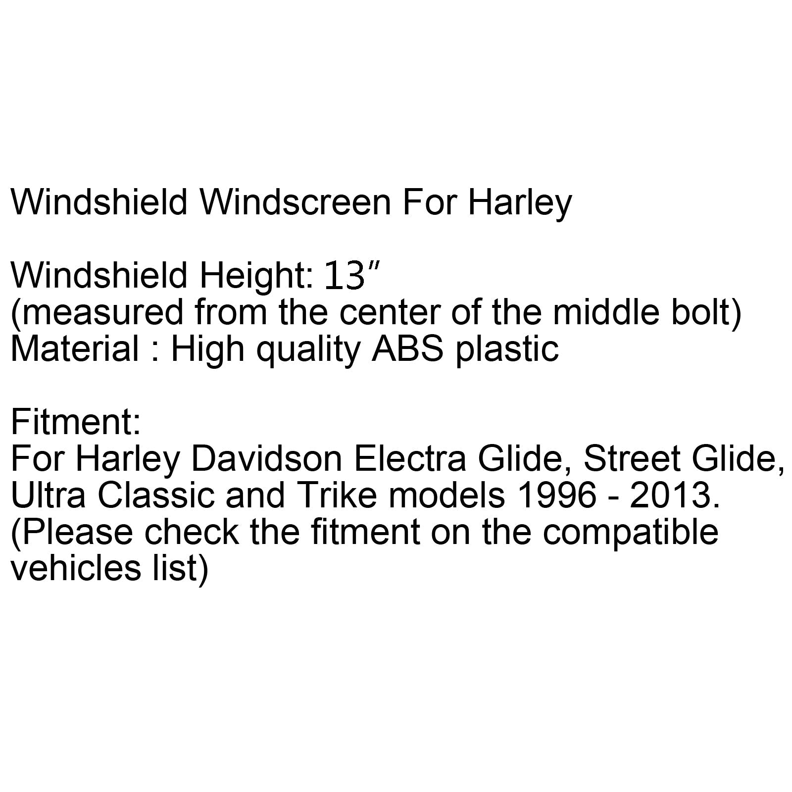13 ABS Windshield For Touring Street Glide Ultra Classic Trike 1996-2013