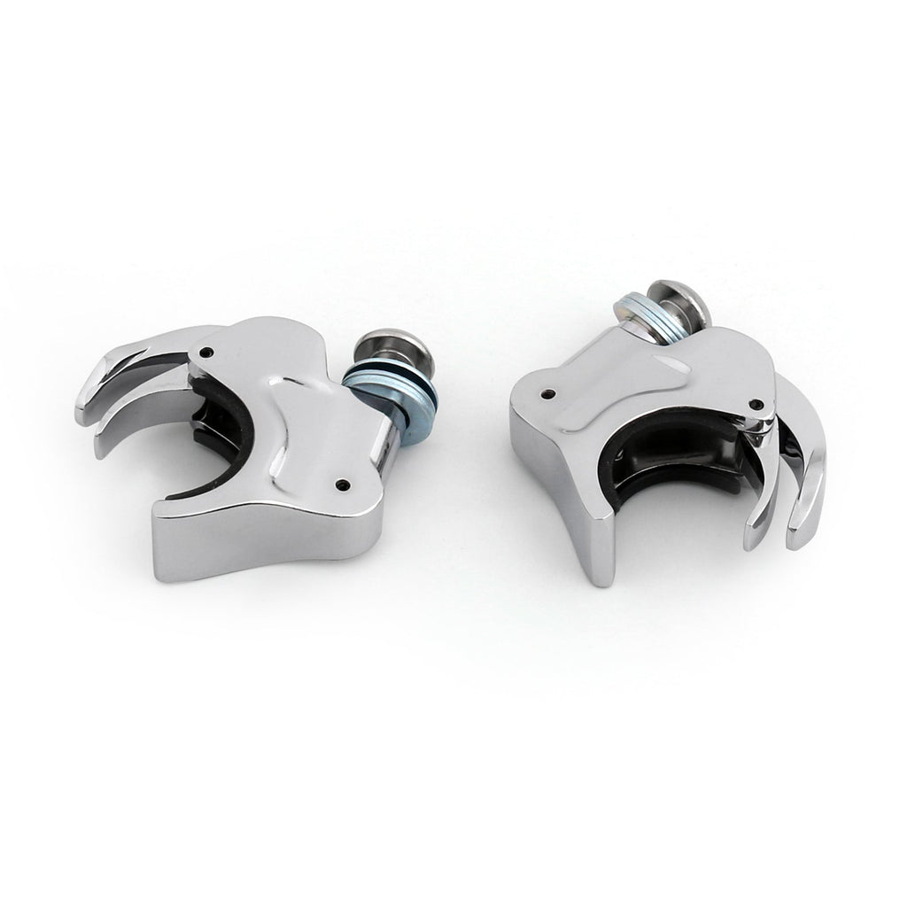 Pair 39mm Windshield Windscreen Clamps For Harley Dyna Sportster XL 883 1200 CHR