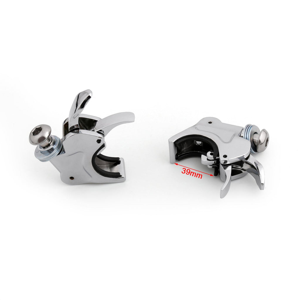 Pair 39mm Windshield Windscreen Clamps For Harley Dyna Sportster XL 883 1200 CHR