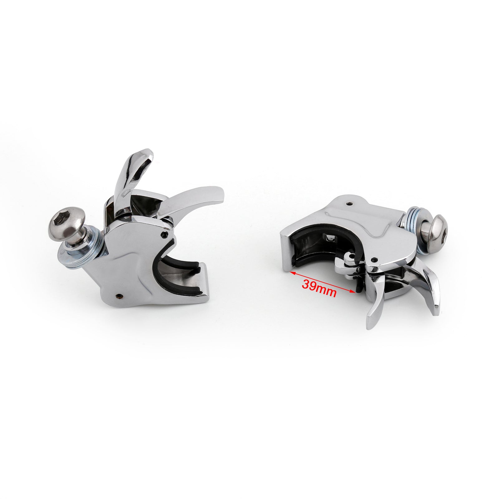 Pair 39mm Windshield Windscreen Clamps For Harley Dyna Sportster XL 883 1200 CHR