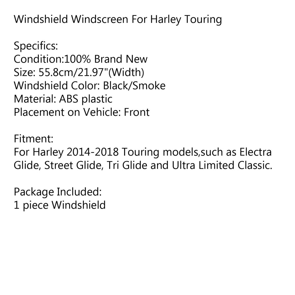 5 Wave Windshield Windscreen for Harley Touring Electra Street Glide 14-18