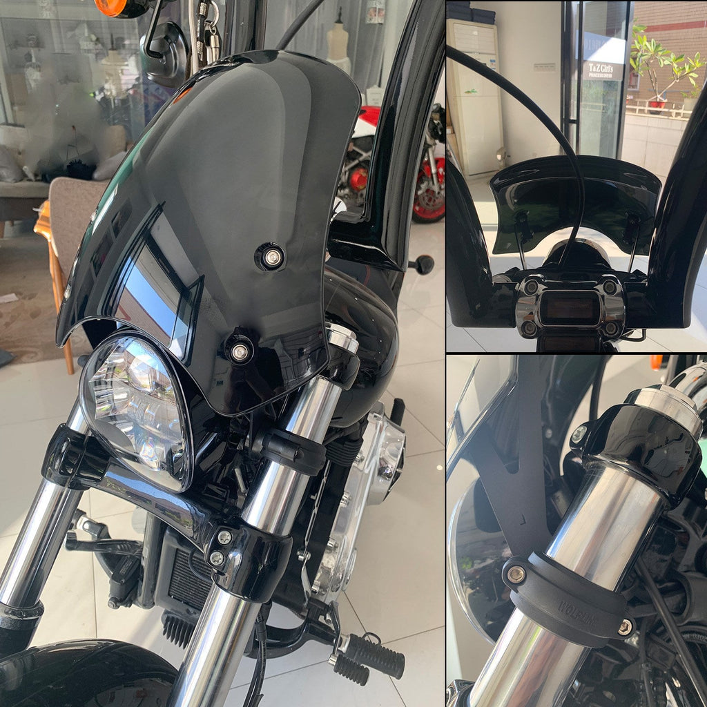 ABS Motorcycle Windscreen Windshield for Harley Dyna Softail Models Black CA Market