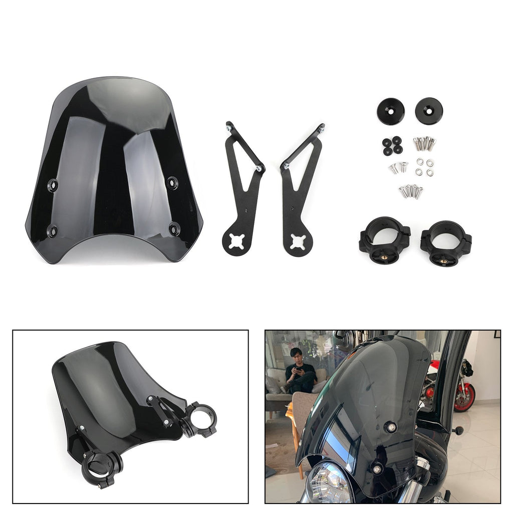 ABS Motorcycle Windscreen Windshield for Harley Dyna Softail Models Black CA Market