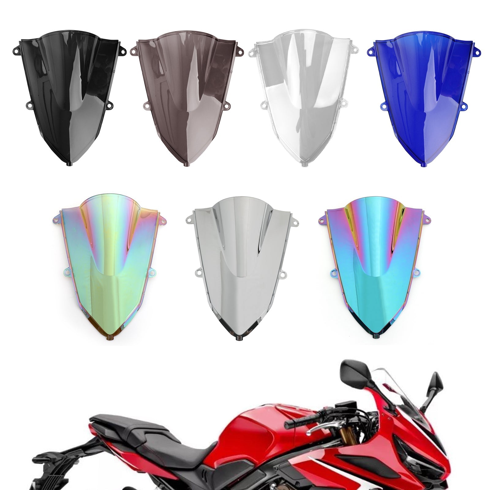 1x ABS Plastic Motorcycle Windshield Windscreen For Honda CBR500R CBR 500 R 2019-2022